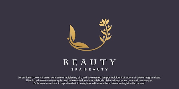 Beauty logo with butterfly concept for beauty salon beauty spa