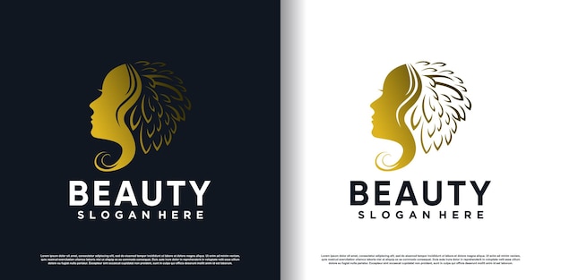 Beauty logo with creative design Premiun Vector