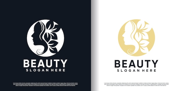 Beauty logo with creative design Premiun Vector