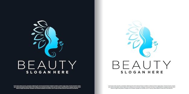 Beauty logo with creative design Premiun Vector