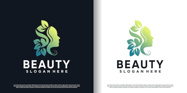 Beauty logo with creative design Premiun Vector