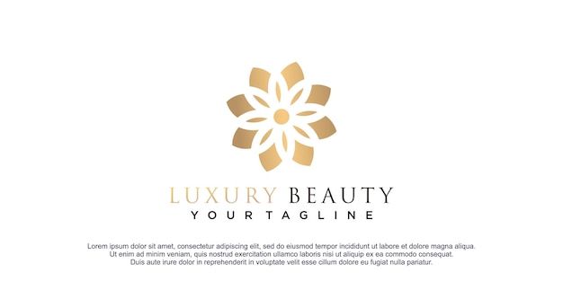 Beauty logo with flower concept premium vector