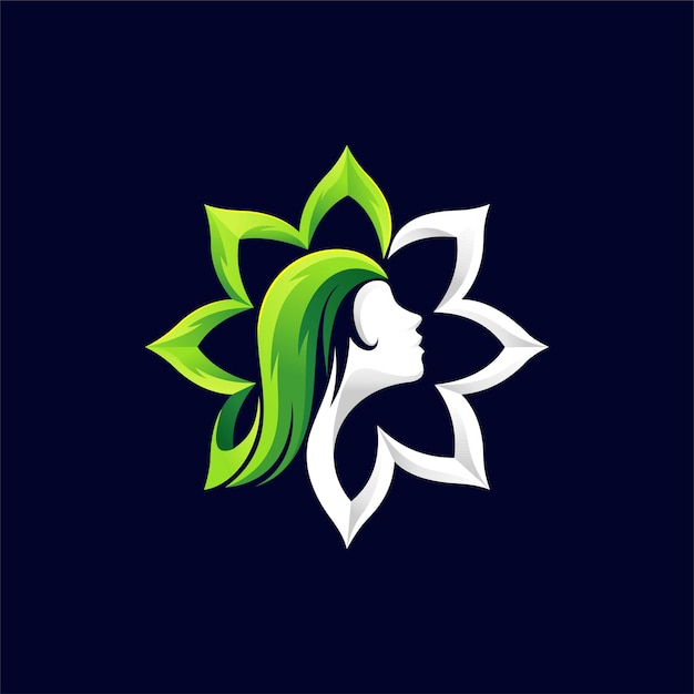 beauty logo with flower concept