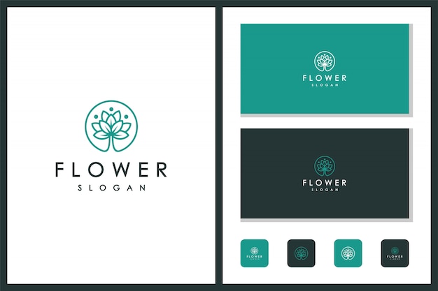 Beauty logo with a flower