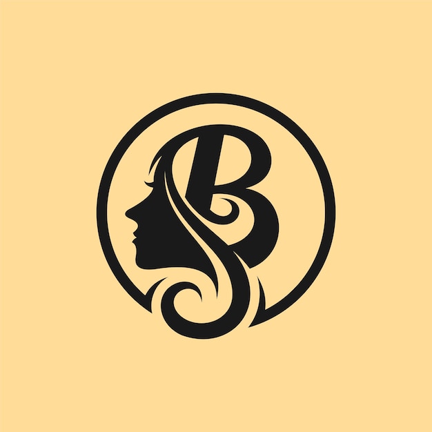 Beauty logo with letter B concept