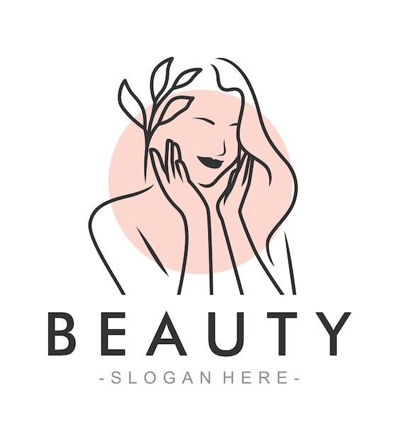 Beauty logo with line art style