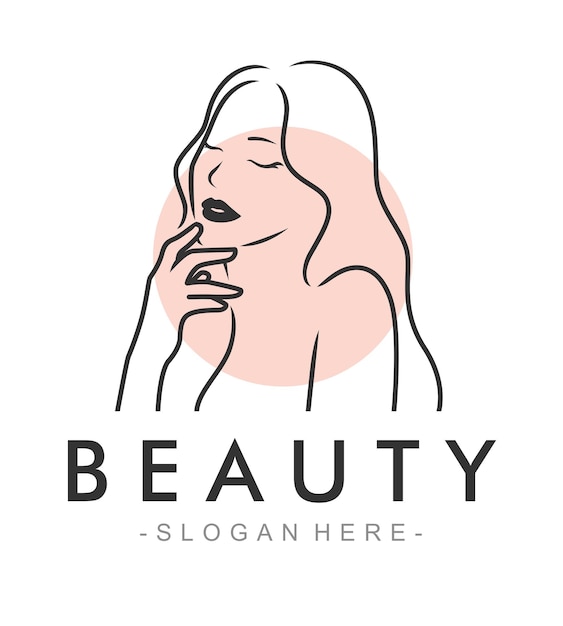 Beauty logo with line art style