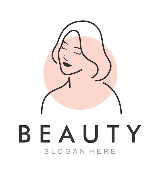 Beauty logo with line art style