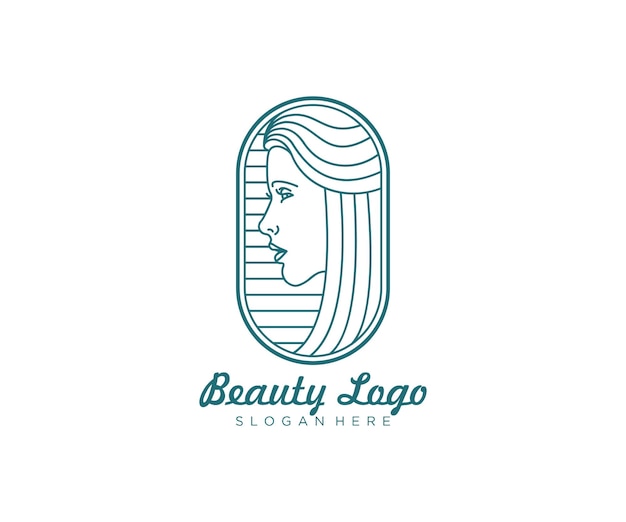 beauty logo with line art