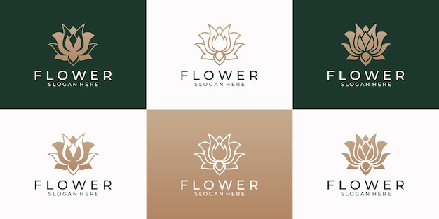 Beauty lotus flower logo design template.