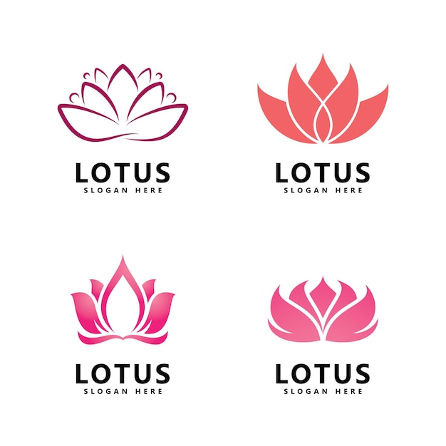 Beauty lotus flower logo spa logo vector yoga and therapy symbol