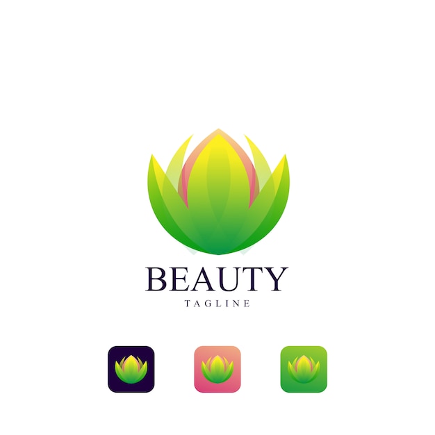 Beauty lotus logo template 