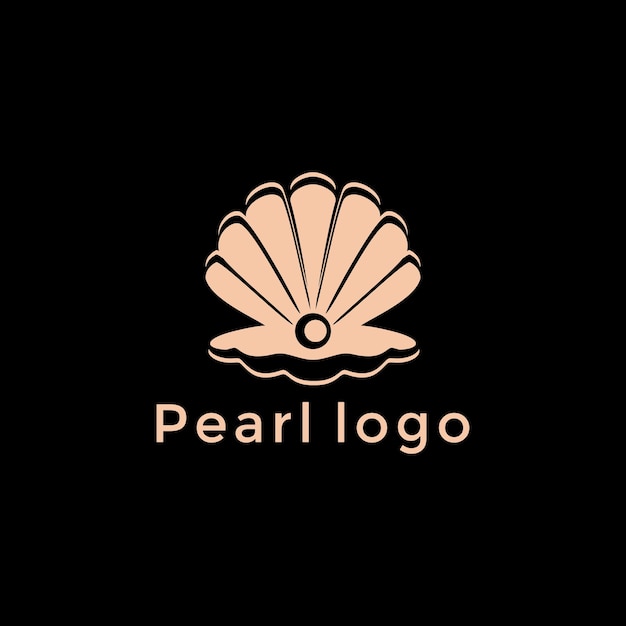 Beauty Luxury Elegant Pearl Shell Jewelry logo design icon vector