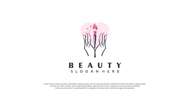 Beauty make up logo with creative and unique style concept design icon premium vector