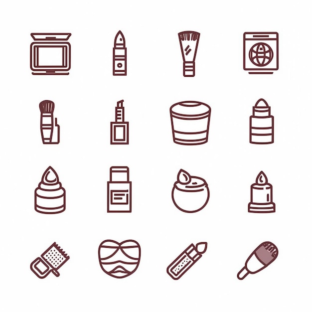 Beauty Makeup Icon Vector Set