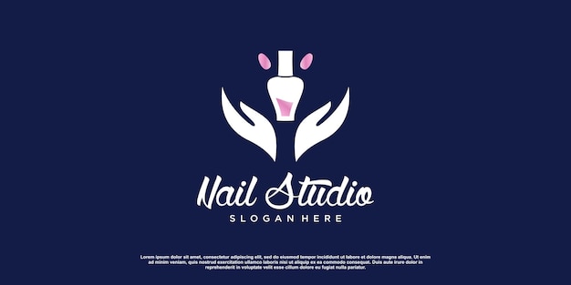 Beauty nail logo design vector with creative unique style Premium Vector