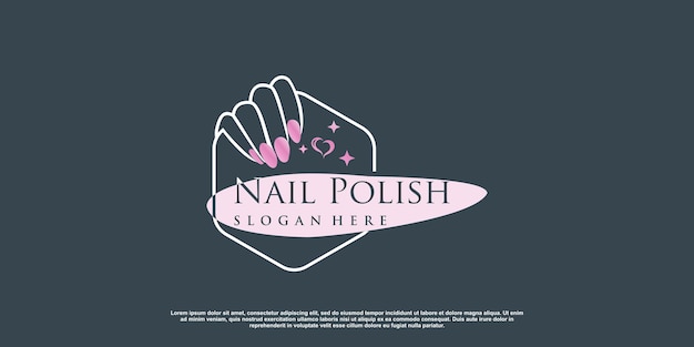 Beauty nail logo design vector with creative unique style Premium Vector