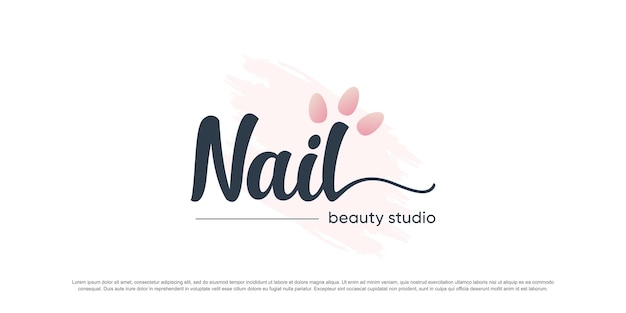 Beauty nail logo design vector with unique concept