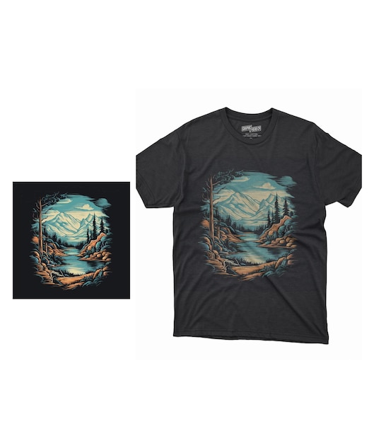 Vector beauty of nature and landscapes t shirt design