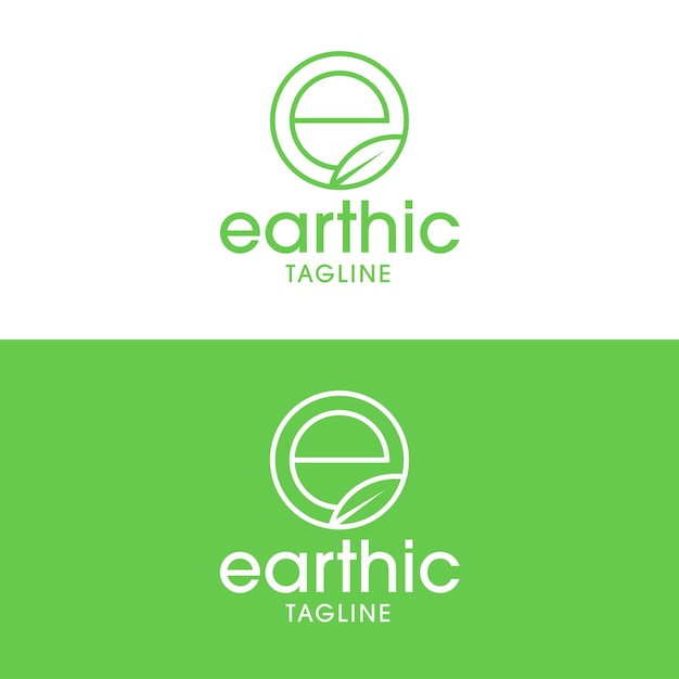 Beauty and nature logo design concept letter e Premium Vector