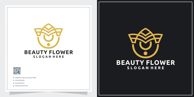 Beauty oil logo design flower concept