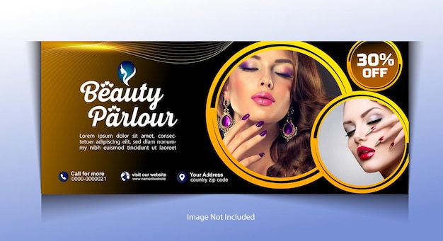 Vector beauty parlor banner design template