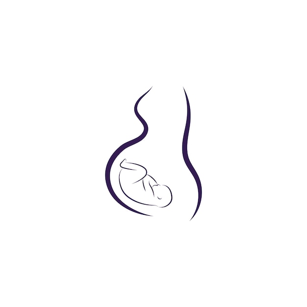 Beauty pregnant women vector icon template