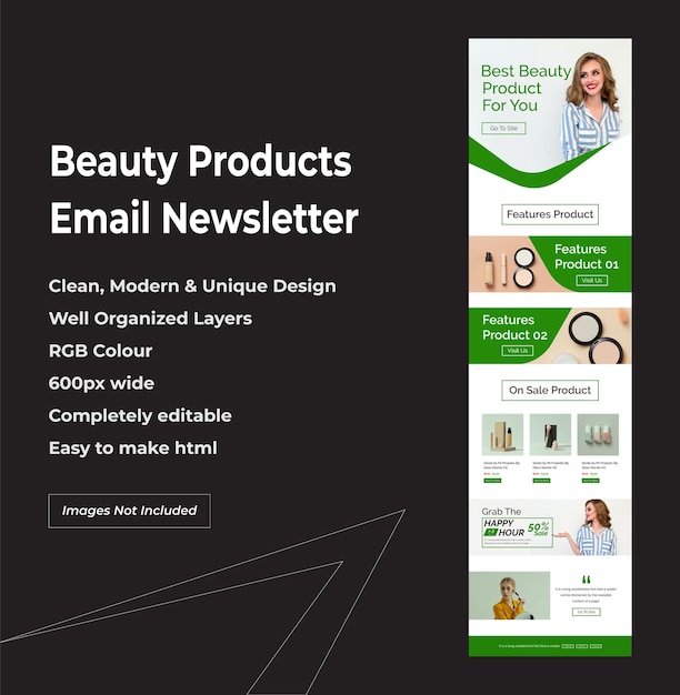 Beauty Product Service Promotional Email Newsletter Template