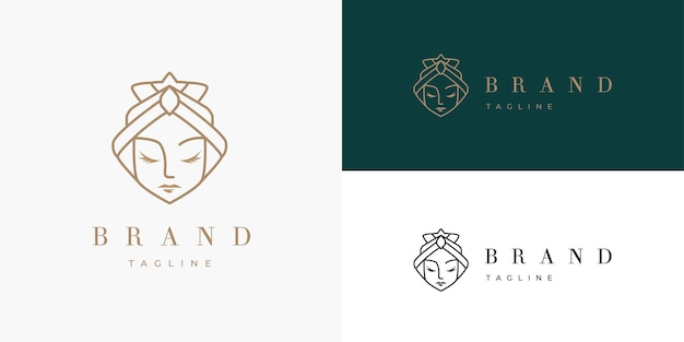 Beauty Queen Female Woman Skincare Products Logo Design Vector Template for Brand Business Company