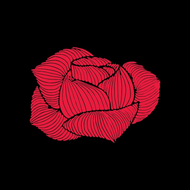 Beauty red rose vector silhouette