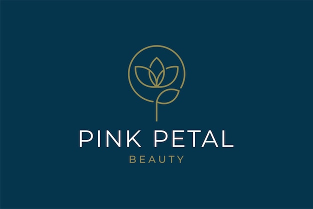 Beauty Rose logo vector logo design template minimal P sign line petal beauty salon