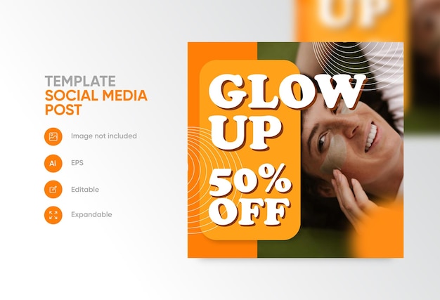 Beauty sale offer social media post template