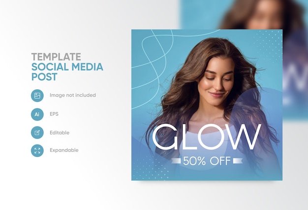 Beauty sale offer social media post template