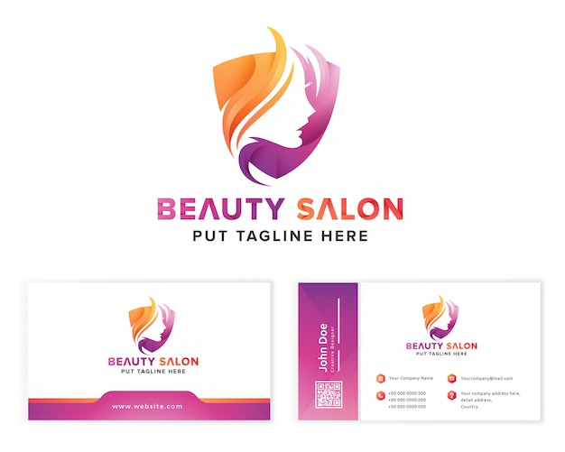 beauty salon colorful feminine logo