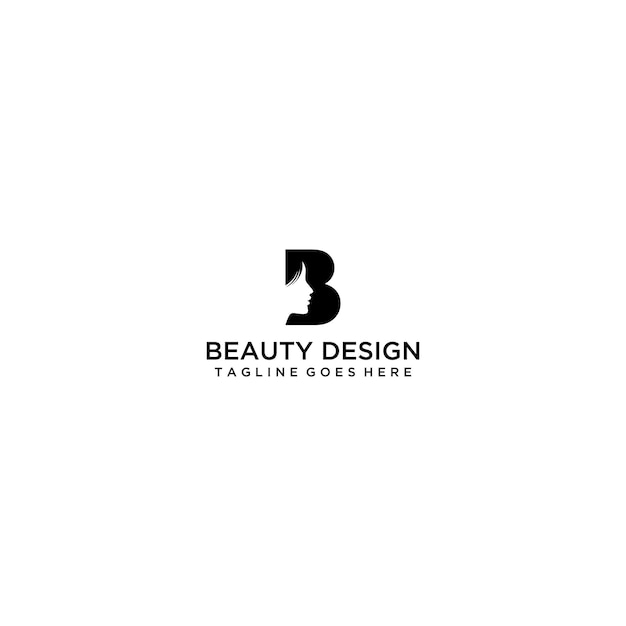 Beauty salon logo.Letter B and beautiful woman logo design