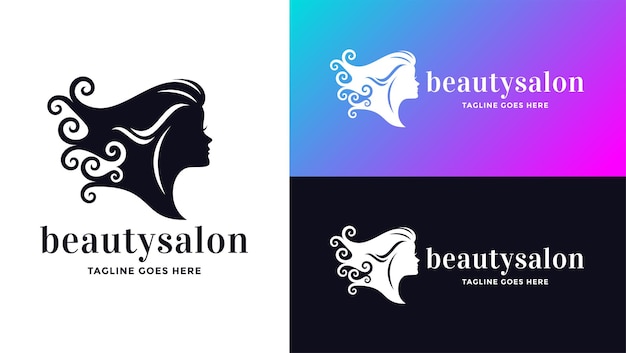 Beauty salon logo. Silhouette logo concept