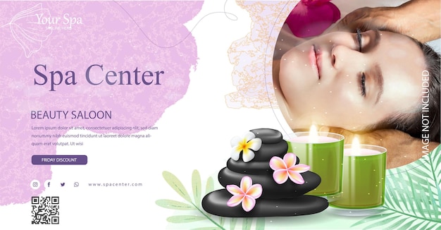 Vector beauty salon social media cover and web banner template design