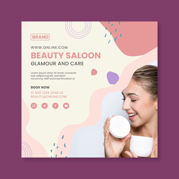 Beauty saloon flyer square