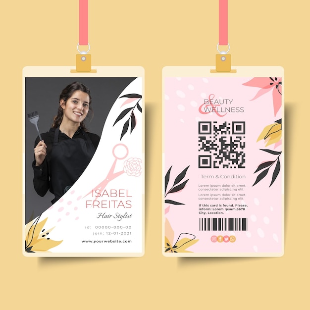 Beauty saloon id card template