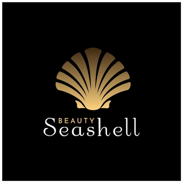 Beauty Seashell Oyster Scallop Shell Bivalve Cockle Mussel Clam Simple Silhouette logo design