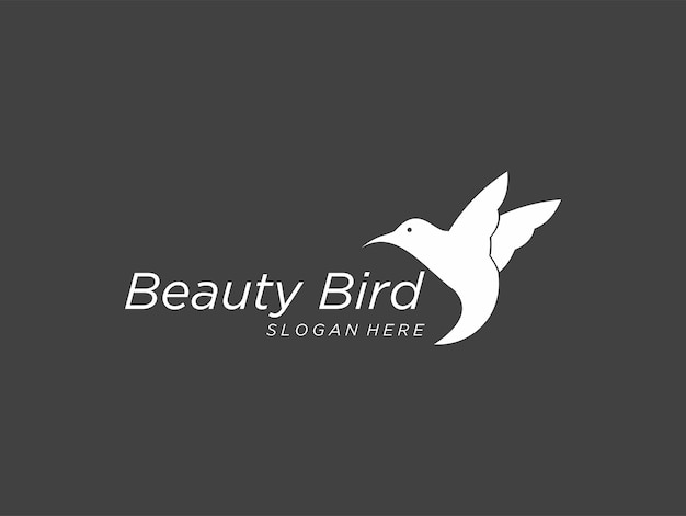 Beauty silhouette bird logo design template