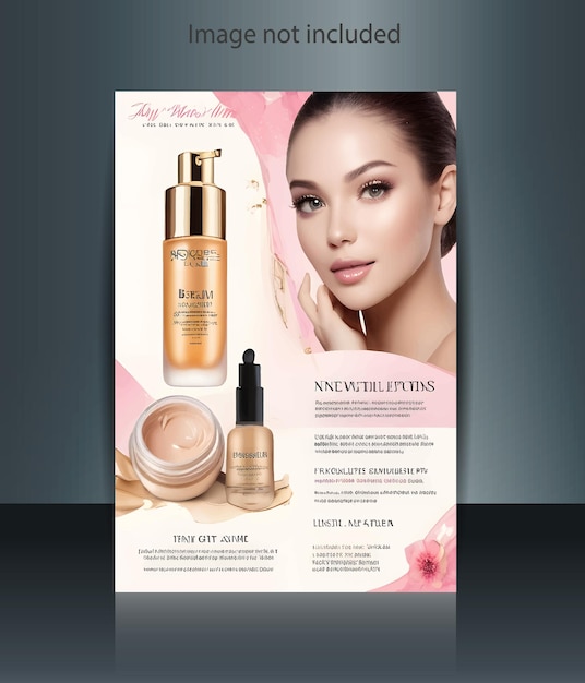 Vector beauty skin care product flyer