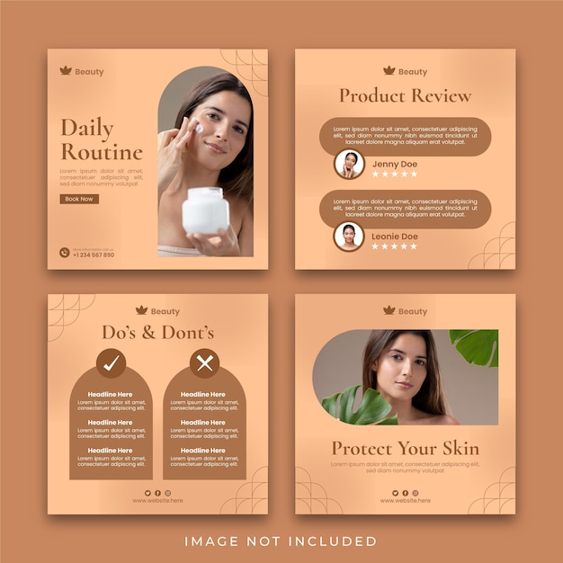 Beauty and Skincare Brown Background Post Template