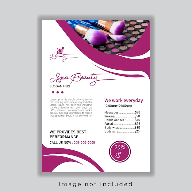 Beauty spa care salon flyer design