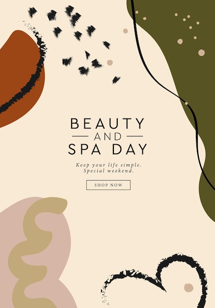 Vector beauty and spa day banner abstract contemporary banner vector illustration