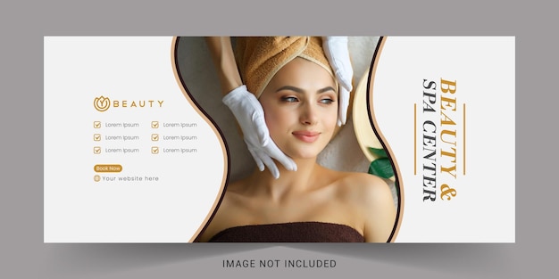 Vector beauty spa facebook cover design template