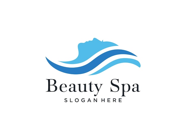 Beauty spa girl face and salon logo design