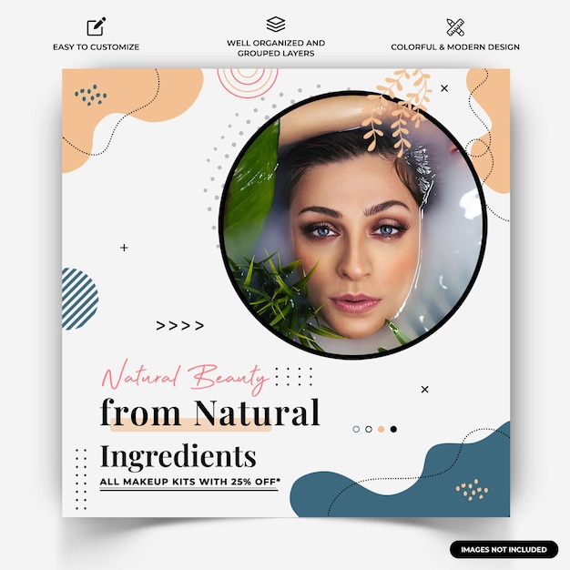 Beauty and Spa  Instagram social media post web banner template vector premium