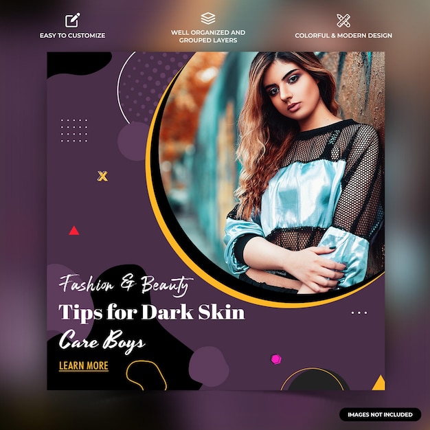 Beauty and Spa  Instagram social media post web banner template vector premium