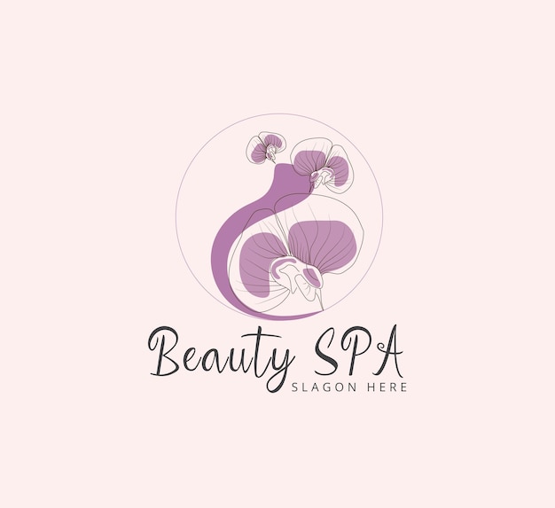 Beauty spa line art logo